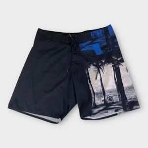 Swim Shorts Trunks Mens Board‎ Size 40 32 Black Surf Beach Swimming Swimwear